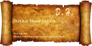 Dutka Henrietta névjegykártya