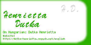 henrietta dutka business card